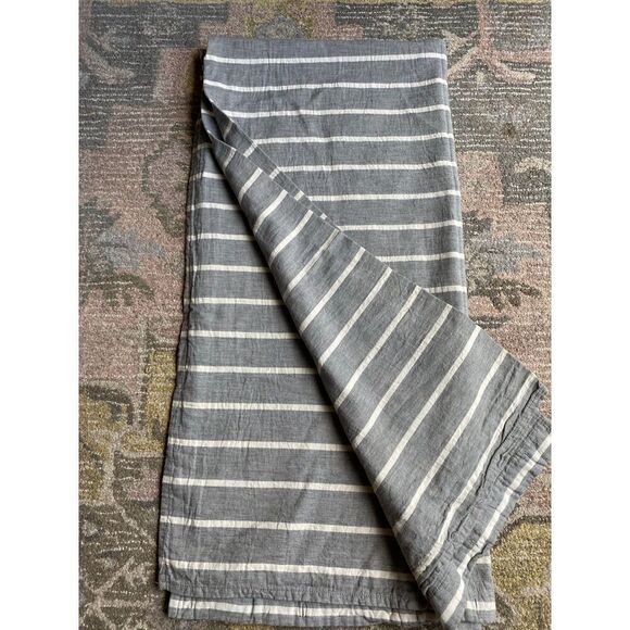 Threshold Blocked Striped Farmhouse Shower Curtain - Picture 1 of 7